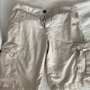 White cargo shorts